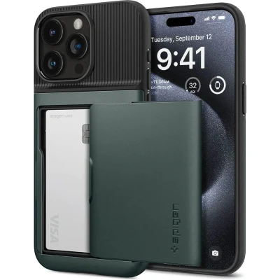Afbeelding van Spigen Slim Armor CS Apple iPhone 15 Pro Hoesje Back Cover Groen