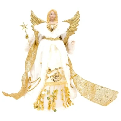 Afbeelding van The Christmas Workshop 82050 Traditionele kerstboomscheider, 30 cm, crèmekleurig/goud