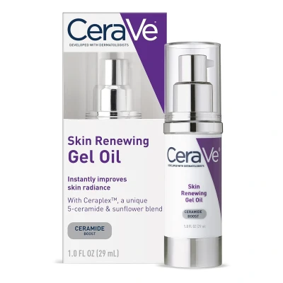 Afbeelding van CeraVe Skin Renewing Ceramide Gel Gezichtsolie Complete Anti veroudering SPF 30 Retinol Vitamine C Nachtcrème Olie