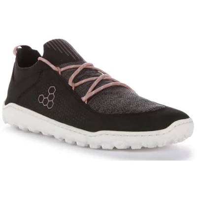 Afbeelding van VIVOBAREFOOT Tracker Decon Low FG2 Sneakers voor dames van leer en textiel, Obsidiaan mistige roos