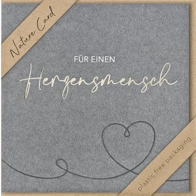 Afbeelding van bsb Herzensmensch kraftpapier, kaart met geweldig motief, duurzame envelop, cadeau voor beste vriendin of vriend, liefdes en vriendschapskaart, 15,5 x cm