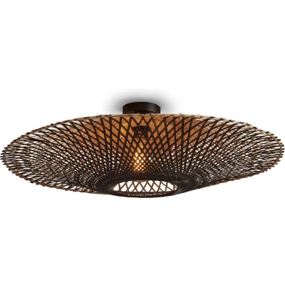 Afbeelding van GOOD&amp;MOJO Plafonniere Kalimantan Bamboe Zwart Ø87cm