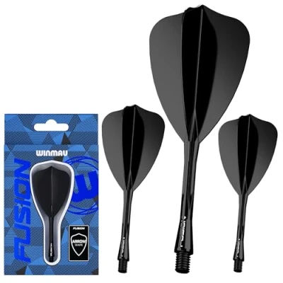 Afbeelding van Winmau Fusion Arrow Black Dart Flights Inbetween