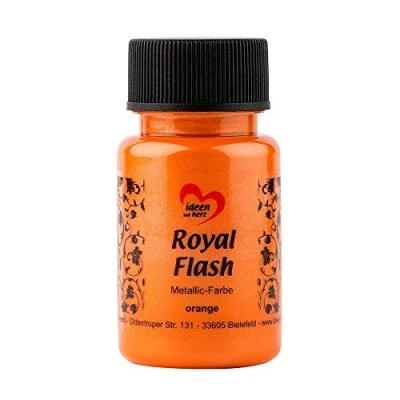 Afbeelding van Royal Flash Metallic acrylverf met de fijnste glitter, 50 ml, oranje