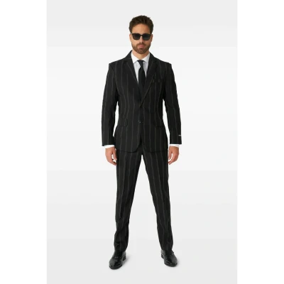 Afbeelding van Suitmeister Pinstripe GLOW IN THE DARK Kostuum, Heren, Maat: Medium, Black