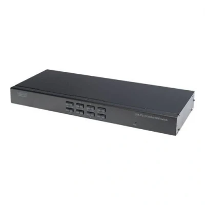 Image de DIGITUS Professional DS 23200 2 Commutateur KVM 8 x port(s) 1 utilisateur local Montable sur rack