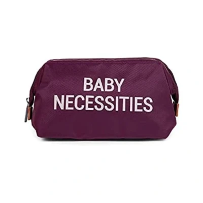 Image de CHILDHOME, Trousse De Toilette Bébé/Enfant, Pochette Toilette, Déperlante, Spacieuse, Fermeture Glissière, Baby Necessities, Aubergine