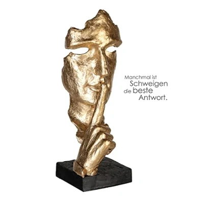 Afbeelding van Casablanca modernes Design Silence Poly Sculptuur, goudkleurig, hoogte 39 cm