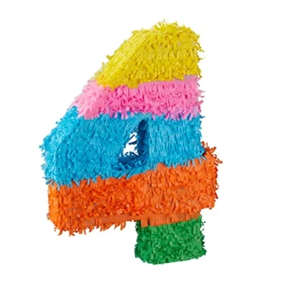 Afbeelding van Relaxdays pinata verjaardag getal piñata zelf vullen getallen van 0 tot 9 gekleurd 4