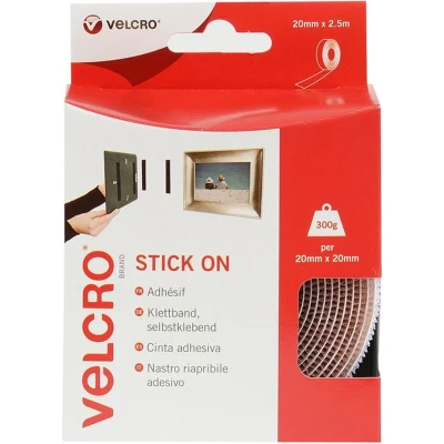 Afbeelding van VELCRO® VEL EC60214 Klittenband Om vast te plakken Haak en lusdeel (l x b) 2500 mm 20 Wit 2.5 m