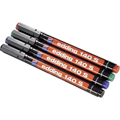Afbeelding van Edding 140 S 4 Foliestift Zwart, Rood, Blauw, Groen Watervast: Ja