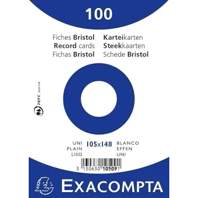 Afbeelding van Paquet 100 fiches bristol format sous film uni non perfore 105x148mm