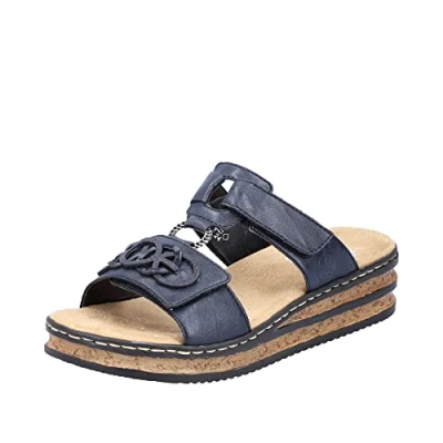 Afbeelding van Rieker Muiltjes, Dames, Maat: 37, Blau Schoenen