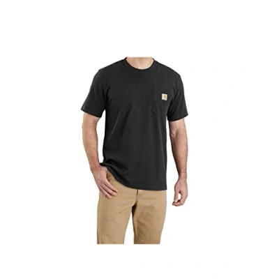 Image de Carhartt Homme T shirt K87 Lockeres, Schweres, Kurzärmliges mit Tasche, Noir, XS