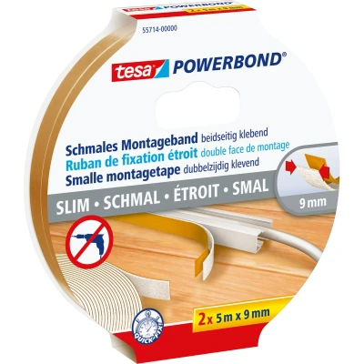 Afbeelding van Dubbelzijdige plakband Tesa smal 9mmx5m
