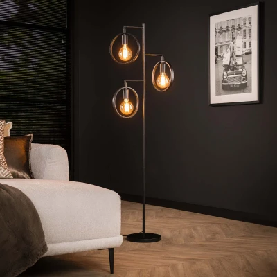 Afbeelding van Caleb vloerlamp 3L metaal 155 cm