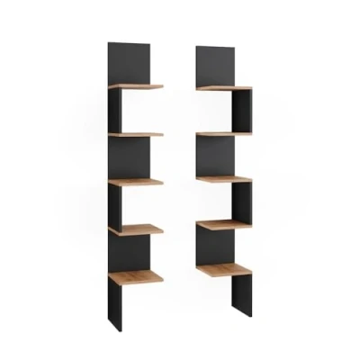Afbeelding van Vicco Paolo Hoekplank 28 x 175.4 cm Set van 2 Antraciet