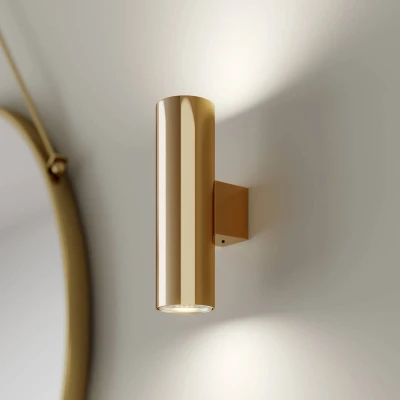 Afbeelding van Euluna wandlamp Marion, messing hoogte 18 cm staal omhoog/omlaag