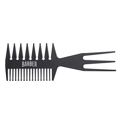 Afbeelding van BARBER MARMARA Barbiershop 034 Haarkam voor heren, onbreekbaar, flexibel, antistatisch met dubbelzijdig handvat, hittebestendig,