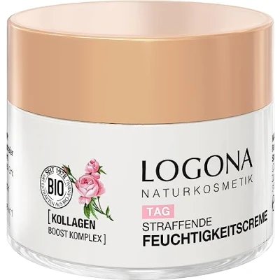 Afbeelding van LOGONA Naturkosmetik verstevigende vochtinbrengende crème voor het gezicht een natuurlijke glans, met veganistisch biologisch rozenextract en collageen, anti aging effect, Moisture Lift, 50