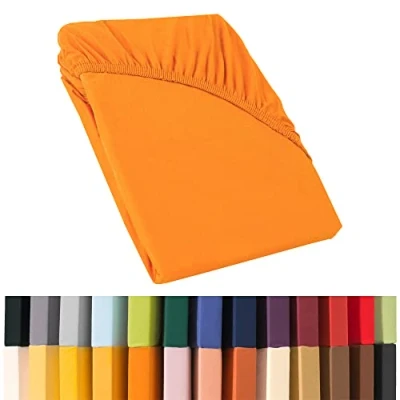 Afbeelding van CelinaTex Relax boxspringbed waterbed hoeslaken, 140x200 160x220 cm, oranje katoenen laken