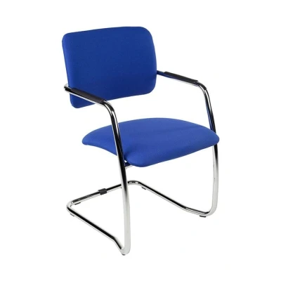 Afbeelding van Vergaderstoel Magentix met rug en zitting in stof blauw