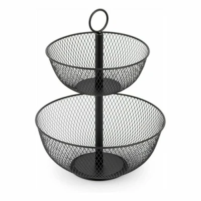 Afbeelding van Fruitschaal Confortime Dubbel Metaal 31 x 41 cm (4 Stuks)