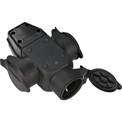 Afbeelding van Brennenstuhl 1082120 3 voudige koppeling Rubber 230 V Zwart IP44