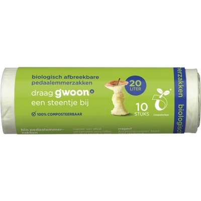 Afbeelding van G&#039;woon Biologische pedaalemmerzakken 10x 20 liter