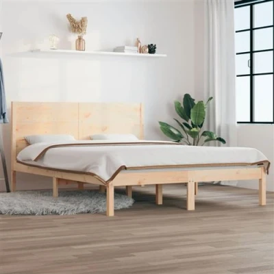 Afbeelding van vidaXL Bedframe massief hout 135x190 cm