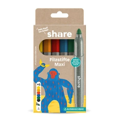 Afbeelding van share Viltstift 4 0004 6 Geel, Oranje, Rood, Blauw, Groen, Zwart mm 1 set(s)