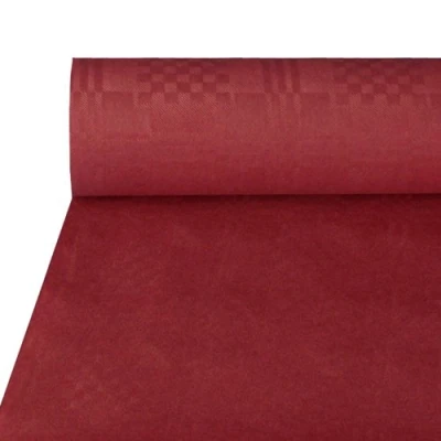 Afbeelding van DeinPack 1 rol tafelkleed m x 50 bordeaux damast wegwerptafelkleed lang en breed ideaal voor alle feesten, verenigingsfeesten, feesten