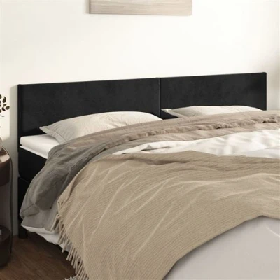 Image de vidaXL Têtes de lit 2 pcs Noir 100x5x78/88 cm Velours3116236