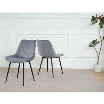 Afbeelding van Lina® Alfa Eetkamerstoel Grijs Velvet