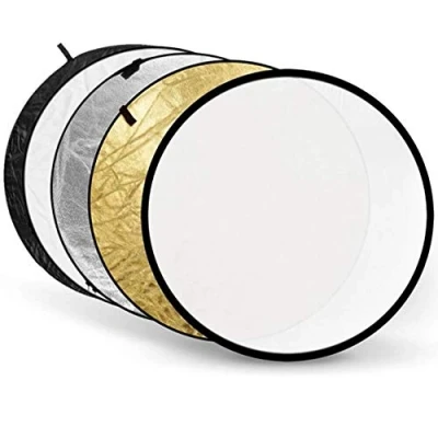 Afbeelding van Godox 110cm 5in1 reflectiescherm goud, zilver, wit, zwart en doorschijnend wit