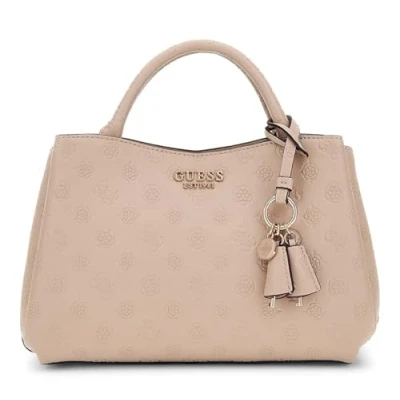Afbeelding van GUESS handtas schoudertas Phoebe Girlfriend Satchel Bag Simply Taupe Logo