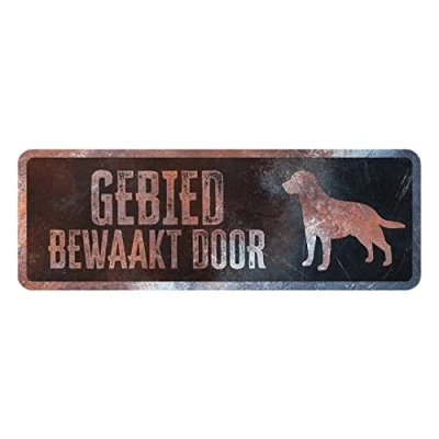 Afbeelding van D&amp;d Home Waakbord Hond Waarschuwingsbord Labrador Nederlands 40x13x0,3cm Meerkleurig 1st