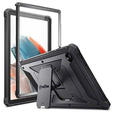 Afbeelding van FINTIE beschermhoes voor Samsung Galaxy Tab A8 2021 10,5 inch met schermbescherming en geïntegreerde standaard, robuuste hoes SM X200/X205/X207, zwart