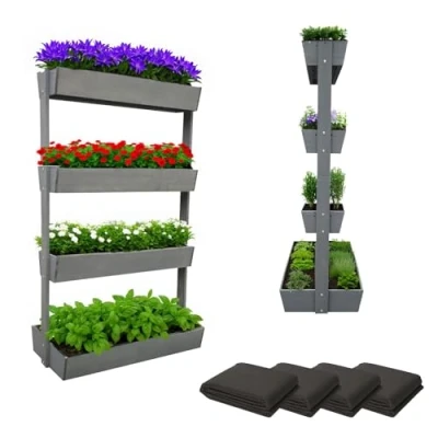 Afbeelding van Coemo Vera verticaal bed je ruimtebesparende tuinwonder voor kruiden, bloemen en groenten in een elegant ontwerp