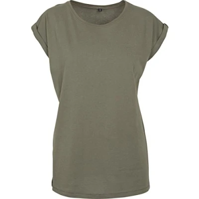 Afbeelding van Damesshirt met ronde hals en omgeslagen mouw Olive S
