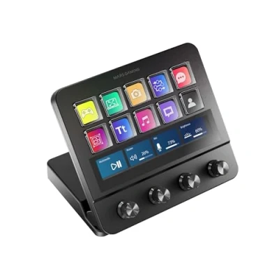 Afbeelding van Mars Gaming MSD Pro, Control Deck, 10 lcd toetsen en 4 aanpasbare toetsen, uitgebreid geanimeerd touchscreen, verstelbare basis; besturingssoftware, USB hub met 2 x 3.0 + 1 C, wit