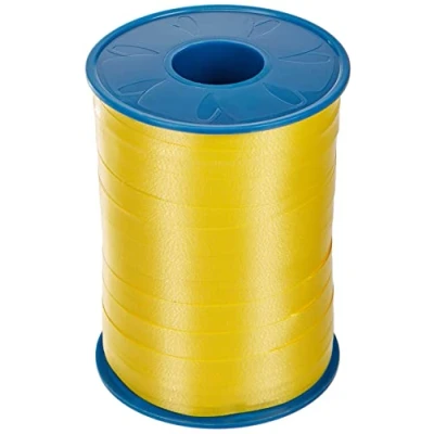 Afbeelding van PRÄSENT AMERICA Cadeaulint, geel, 250 m bolduc voor verpakking, breedte 10 mm, decoratieve accessoires &amp; DIY, decoratielint geschenken, elke gelegenheid 2549 605
