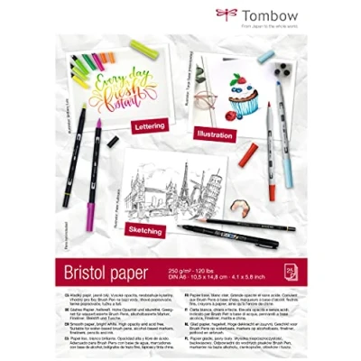 Afbeelding van Tombow Tekenblok Bristol A6 250gr 25vl PB MARK COVER 6