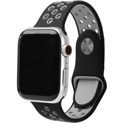 Afbeelding van Beline Apple Watch Sport Siliconen band 38/40/41mm zwart grijs zwart/grijs