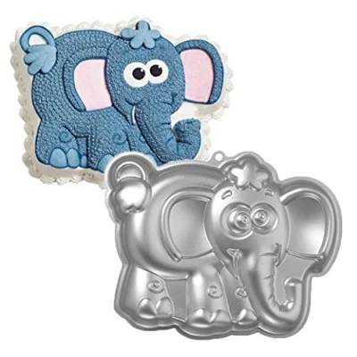 Afbeelding van 3D olifant cake vorm dier aluminium mal eerste pan verjaardag taart