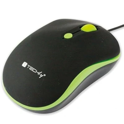 Afbeelding van Techly IM 1600 WT BG USB optisch 1600DPI tweehandig zwart groen muis (tweehands, optisch, USB, dpi, 127 g, zwart, groen)