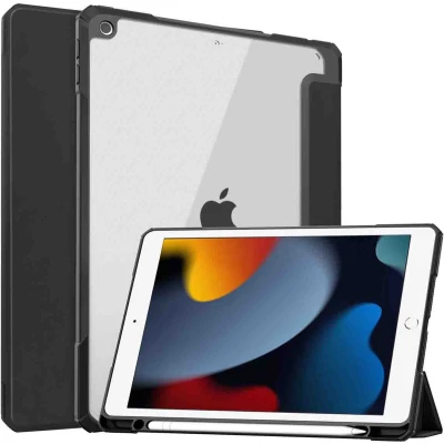 Afbeelding van iMoshion Tablet Hoes Geschikt voor iPad 9 (2021) 9e generatie / 7 (2019) 7e 8 (2020) 8e Trifold Hardcase Bookcase Zwart