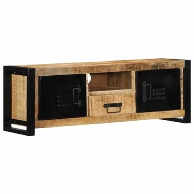 Afbeelding van vidaXL Tv meubel 100x30x35 cm massief ruw mangohout
