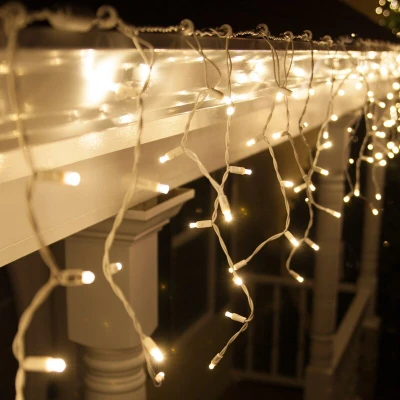 Afbeelding van LED IJspegelverlichting, Kerst, 10 Meter, 400 Lampjes, IP44, Doorkoppelbaar, Warm Wit