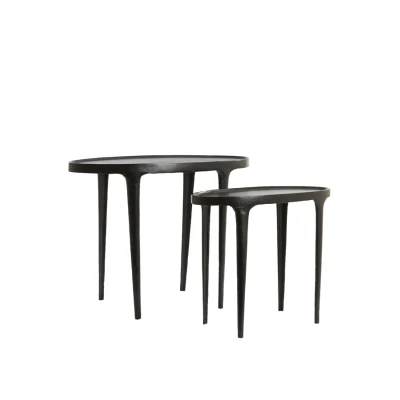 Afbeelding van Light &amp; Living Bijzettafel Arica Set/2 Zwart 70,00cm x 33,00cm 53,00cm